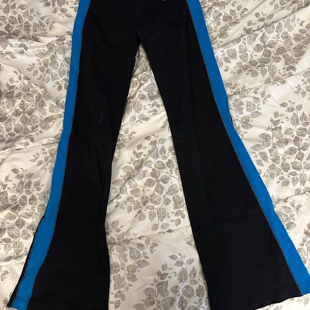 bebe Sport Black and Bright Blue Athletic Top